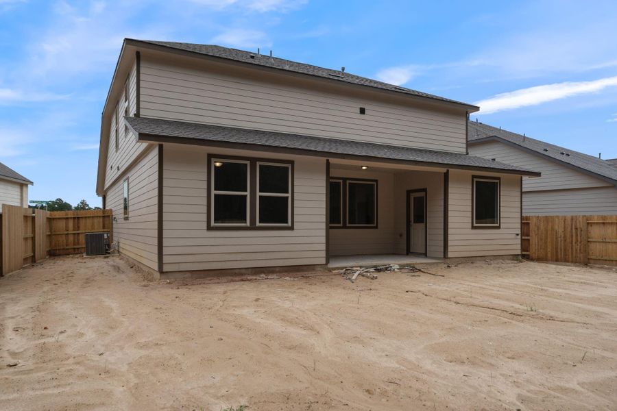 The covered patio is generously sized, providing ample space for various outdoor activities. The covered patio is generously sized, providing ample space for various outdoor activities.