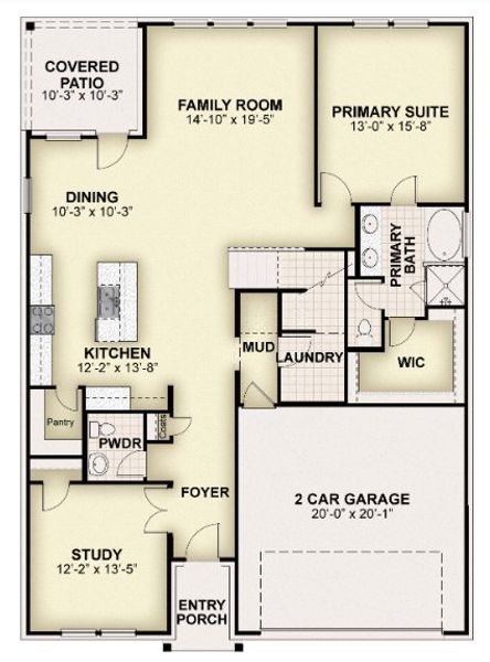 2D floor plan layout of this home in Creekside, Royse City, TX (Image 4). 2D floor plan layout of this home in Creekside, Royse City, TX (Image 4).