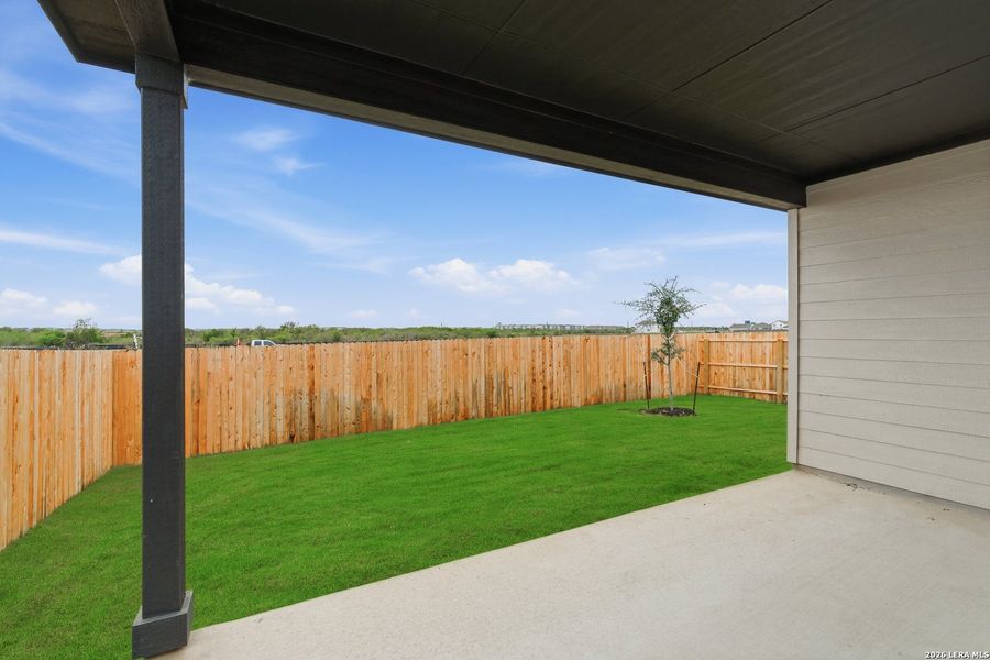 Exterior details and patio area of a home in The Overlook at Creekside, New Braunfels (Image 3).