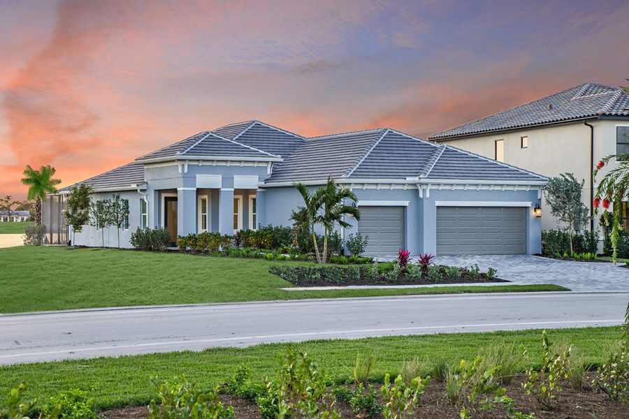 Representative exterior photo of a completed home built from the Bright Meadow 2 by Neal Communities in SkySail, Naples, FL (Image 22).
