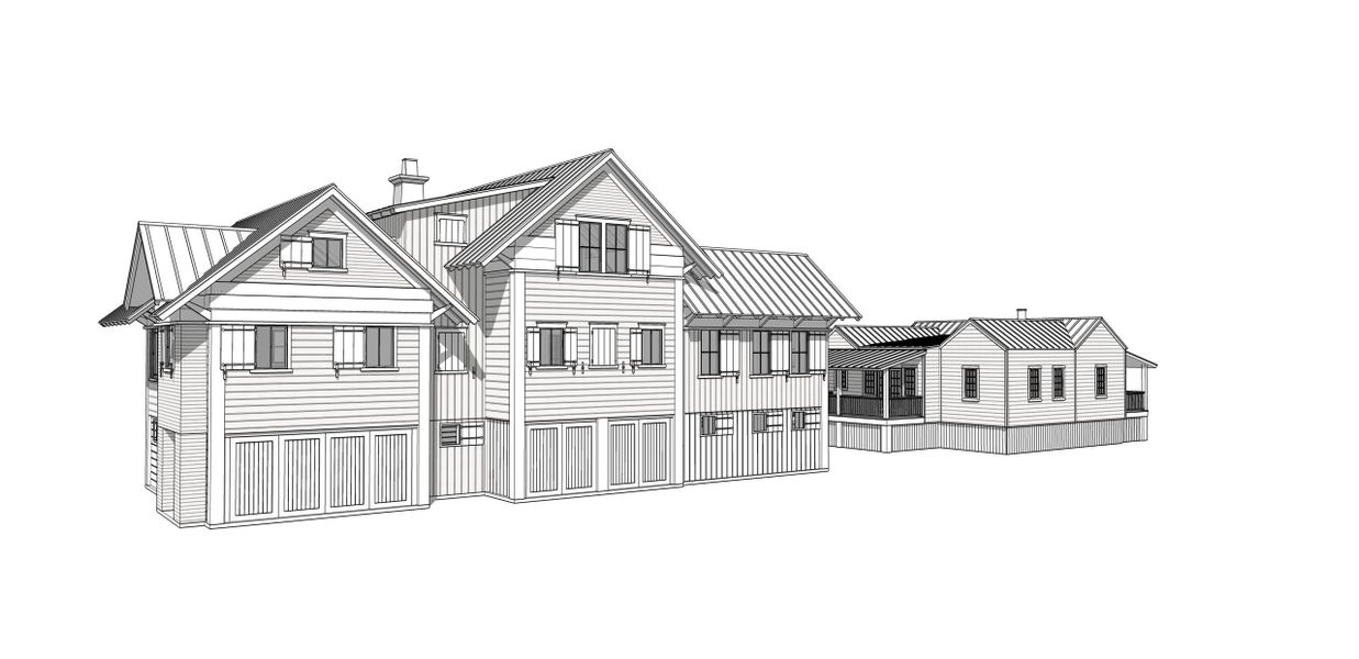 Exterior rendering of this home design in , Sullivan's Island, SC (Image 4). Exterior rendering of this home design in , Sullivan's Island, SC (Image 4).