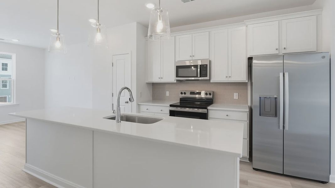 Furnished interior view inside a new home in Clear Springs Townhomes, North Charleston (Image 10). Furnished interior view inside a new home in Clear Springs Townhomes, North Charleston (Image 10).