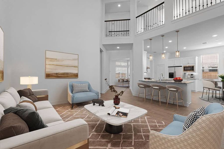 Furnished interior view inside a new home in Bridgeland, Cypress (Image 3).