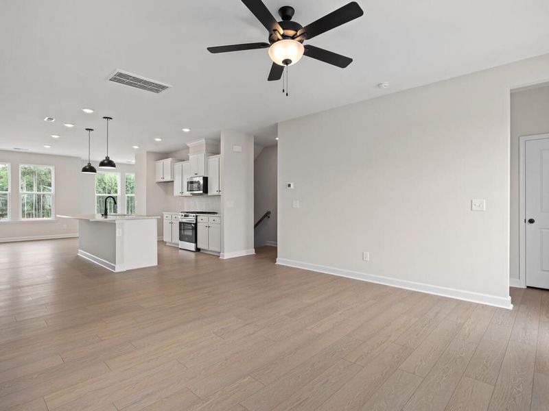 Spacious, unfurnished interior of a new home in Forestville Yard Townhomes, Knightdale (Image 13). Spacious, unfurnished interior of a new home in Forestville Yard Townhomes, Knightdale (Image 13).