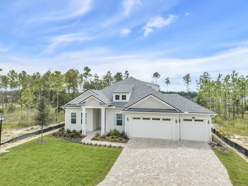 Representative exterior photo of a completed home built from the Avondale II by Riverside Homes in Hidden Creek at SilverLeaf, St. Augustine, FL (Image 38). Representative exterior photo of a completed home built from the Avondale II by Riverside Homes in Hidden Creek at SilverLeaf, St. Augustine, FL (Image 38).
