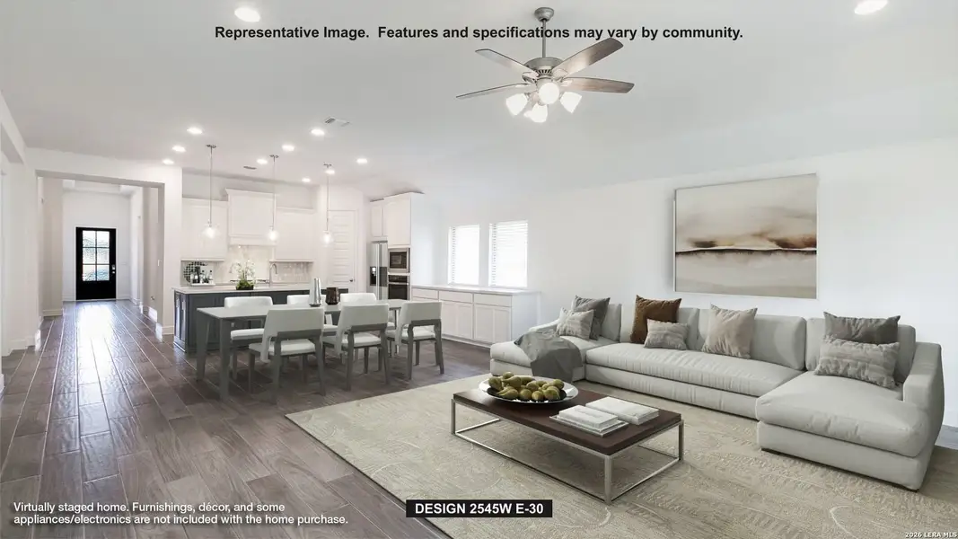 Furnished interior view inside a new home in Meadows of Mill Creek, Seguin (Image 3).