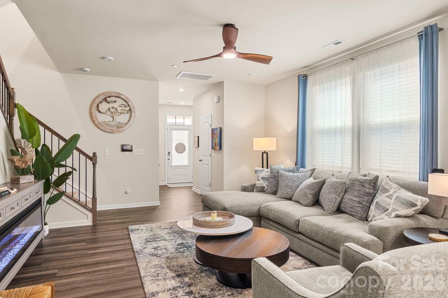 Furnished interior view inside a new home in Hedgecliff Townes, Concord (Image 18). Furnished interior view inside a new home in Hedgecliff Townes, Concord (Image 18).