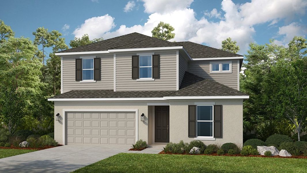 Representative exterior photo of a completed home built from the Monterey by Taylor Morrison in Coasterra Community Group Page, Palmetto, FL (Image 4).