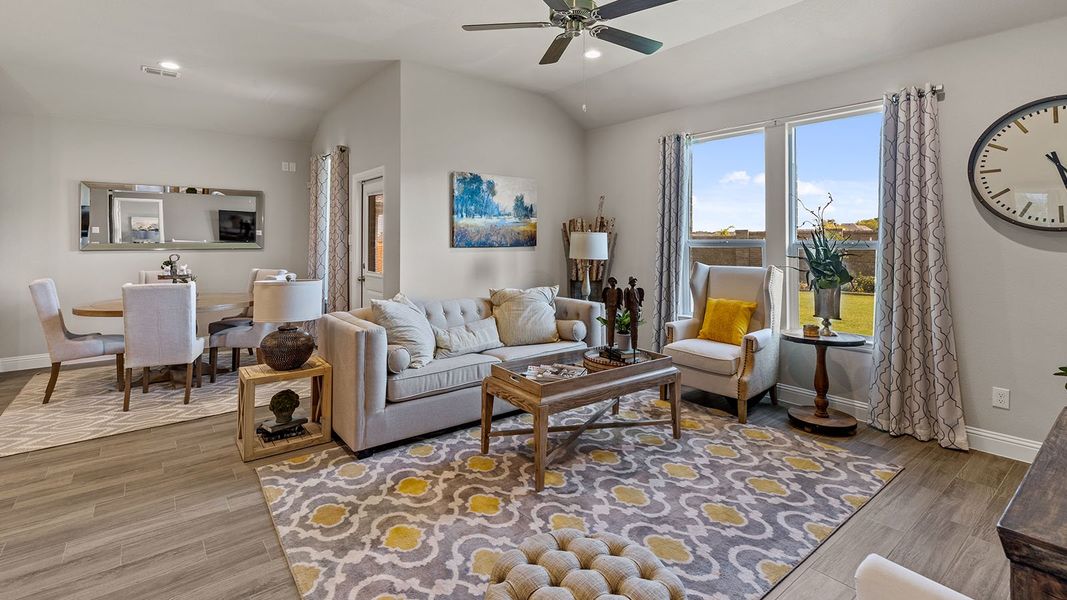 Furnished interior view inside a new home in Eagle Creek, Denton (Image 14). Furnished interior view inside a new home in Eagle Creek, Denton (Image 14).