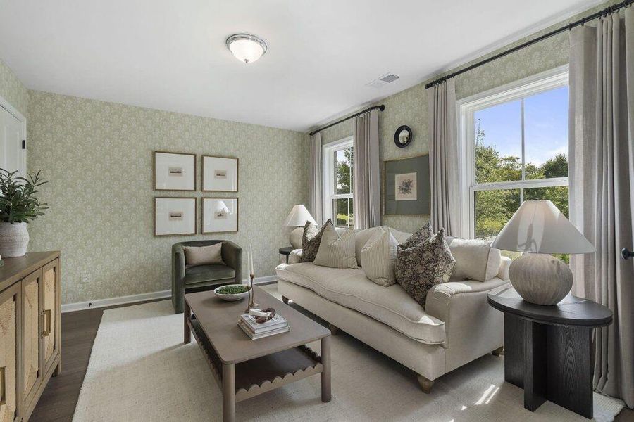 Furnished interior view inside a new home in , Alpharetta (Image 5). Furnished interior view inside a new home in , Alpharetta (Image 5).