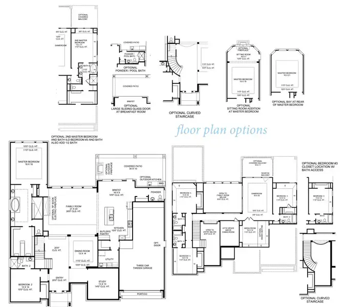 2D floor plan layout for the Whitley 4912 by J. Patrick Homes in Jubilee 80′ Lots, Hockley, TX (Image 3).