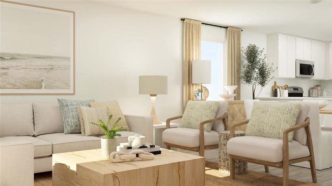 Sitting room featuring hardwood / wood-style flooring