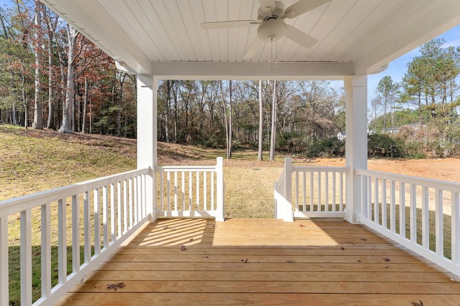 Exterior details and patio area of a home in Landing at Pine Lake, Anderson (Image 2).