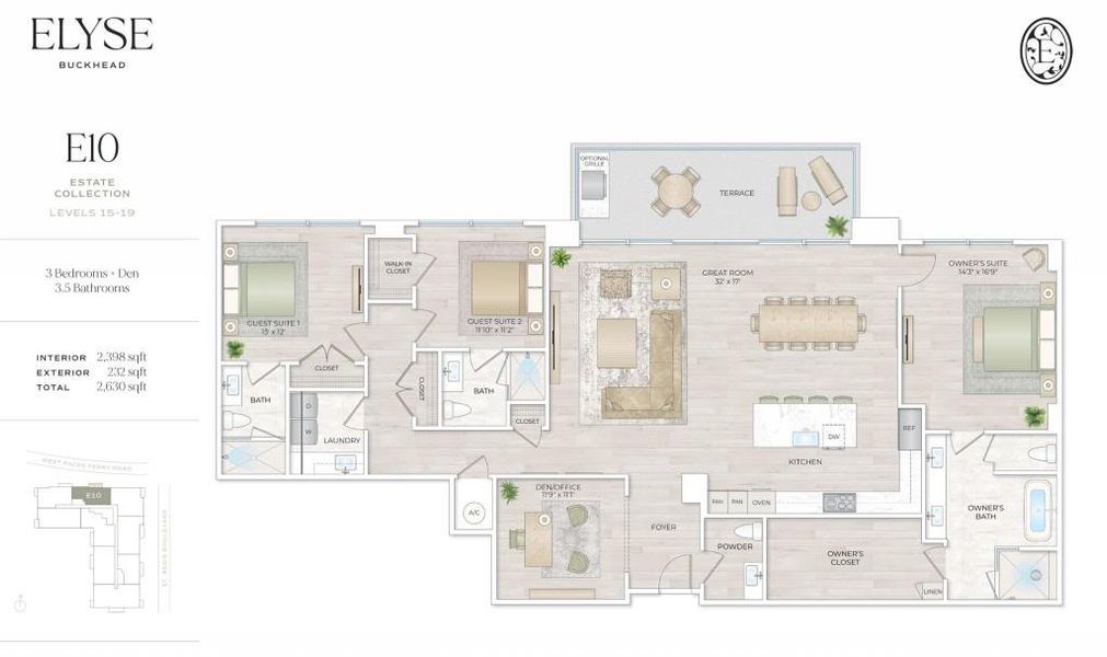 2D floor plan layout of this home in , Atlanta, GA (Image 3).