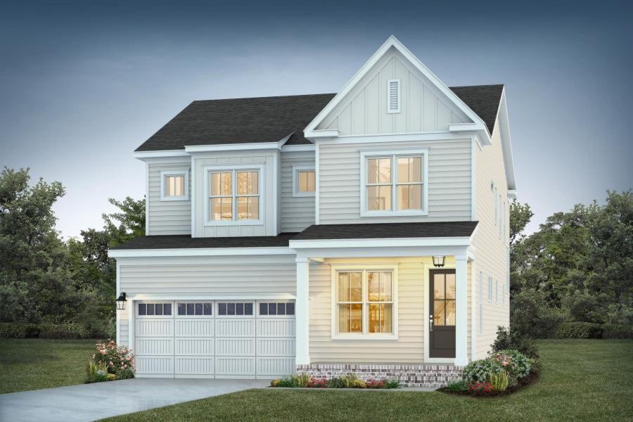 Representative exterior photo of a completed home built from the Burlington by Homes by Dickerson in Wendell Falls, Wendell, NC (Image 6). Representative exterior photo of a completed home built from the Burlington by Homes by Dickerson in Wendell Falls, Wendell, NC (Image 6).