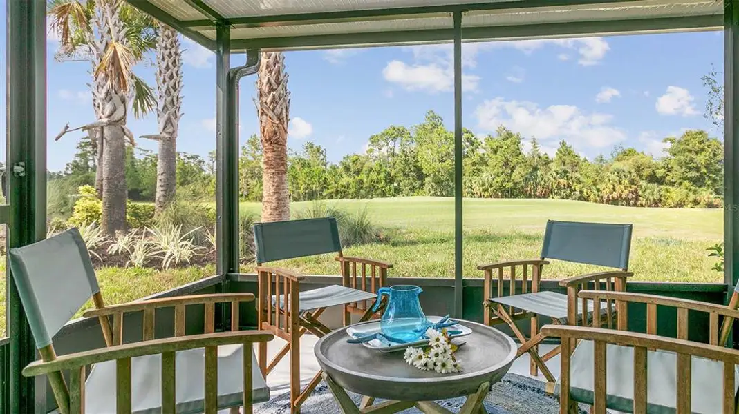 Exterior details and patio area of a home in Grand Reserve, Bunnell (Image 2).