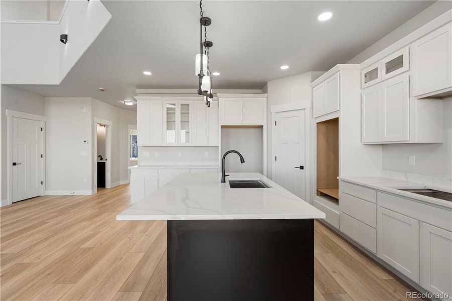 beautiful oversize island and upgraded cabinetry