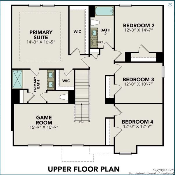 2D floor plan layout of this home in Horizon Pointe, Seguin, TX (Image 70).
