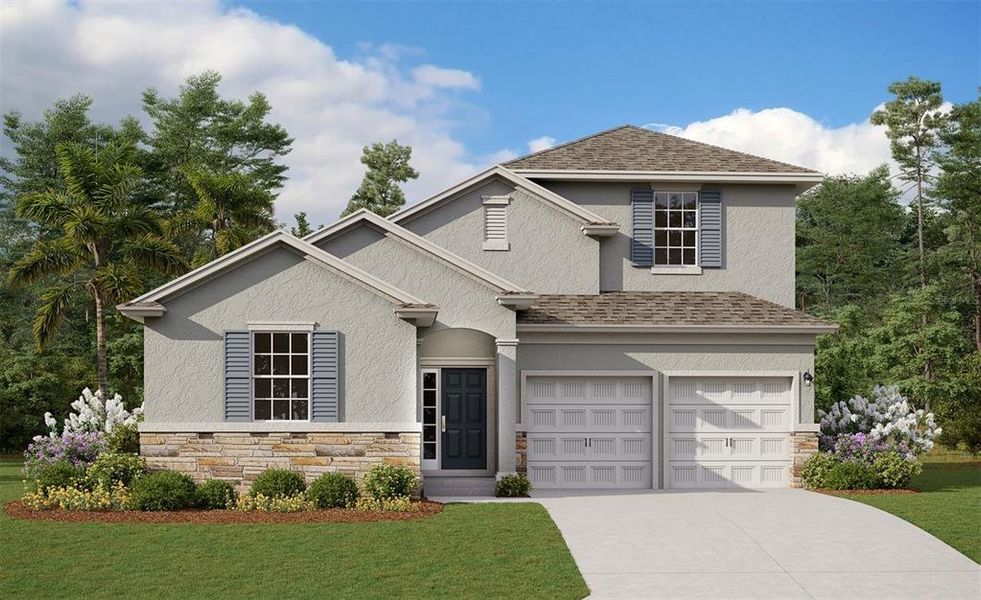 Front exterior of a new home in , St. Cloud, FL, highlighting curb appeal (Image 1). Front exterior of a new home in , St. Cloud, FL, highlighting curb appeal (Image 1).