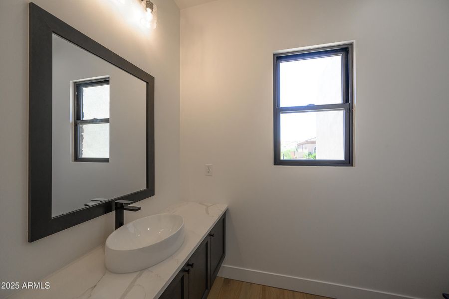 Custom Powder with floating cabinets Custom Powder with floating cabinets