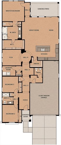 2D floor plan layout for the Pine Ridge by Fulton Homes in Silverado at Enclave, Litchfield Park, AZ (Image 3).