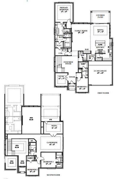 2D floor plan layout of this home in Provence - 60', Austin, TX (Image 5). 2D floor plan layout of this home in Provence - 60', Austin, TX (Image 5).
