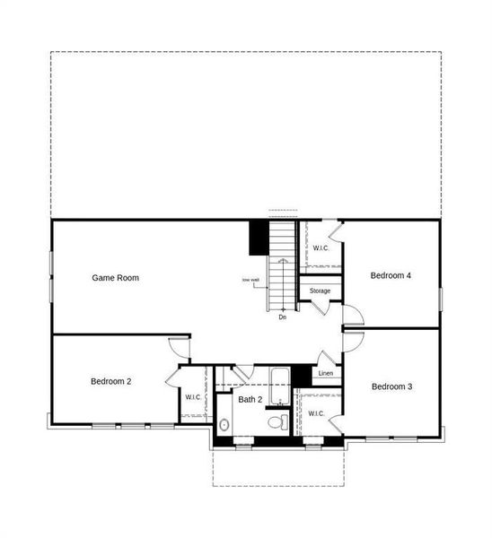 2D floor plan layout of this home in Sierra Vista at Kelly Ranch, Aledo, TX (Image 4).