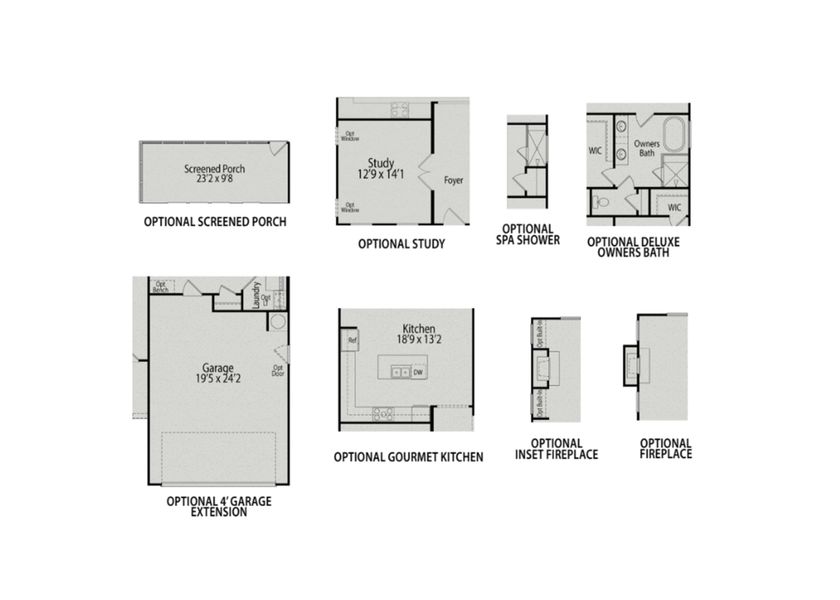 2D floor plan layout for the Birch II A by Davidson Homes LLC in Montrose, Aberdeen, NC (Image 4).
