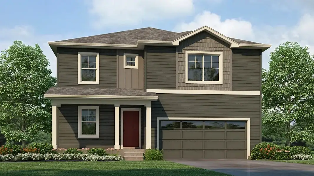 Representative exterior photo of a completed home built from the Bridgeport by D.R. Horton in Vista Meadows, Fort Lupton, CO (Image 20).