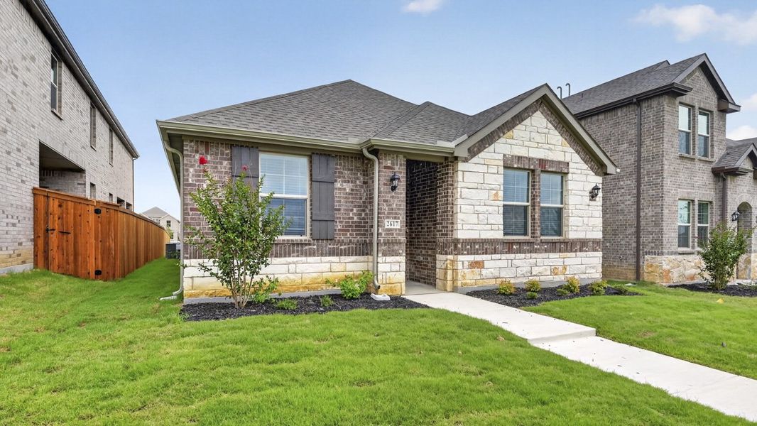 Representative exterior photo of a completed home built from the Cayuga by D.R. Horton in Magnolia at Legacy Hills, Celina, TX (Image 2). Representative exterior photo of a completed home built from the Cayuga by D.R. Horton in Magnolia at Legacy Hills, Celina, TX (Image 2).