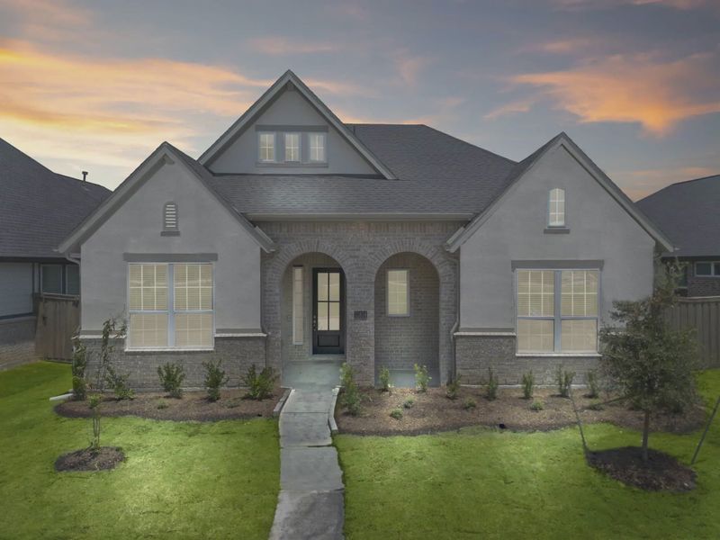 Representative exterior photo of a completed home built from the Mickelson by Chesmar Homes in Riceland Alley Loads, Mont Belvieu, TX (Image 35).