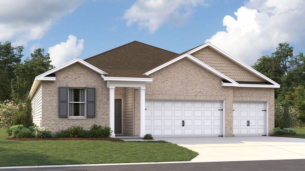 Representative exterior photo of a completed home built from the Madison by D.R. Horton in Riverwood Gardens, Oakland, TN (Image 22).