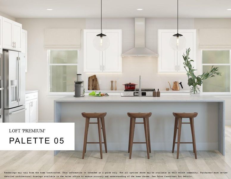 Loft Look Palette 5 Selection Sheet (*Artist rendering used for illustration purposes only.)