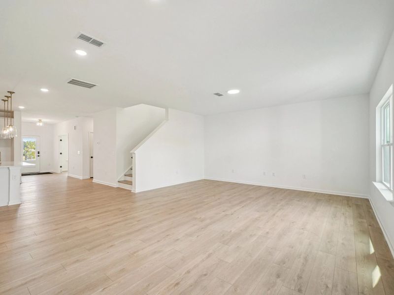 Family Room featuring the AW Collection® Serene - Open space with natural finishes and light.