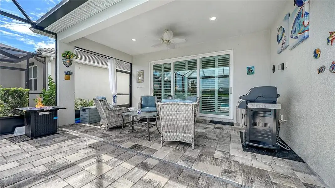 Exterior details and patio area of a home in LakeHouse Cove at Waterside, Sarasota (Image 23). Exterior details and patio area of a home in LakeHouse Cove at Waterside, Sarasota (Image 23).