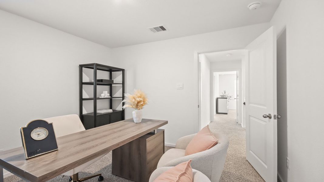 Representative furnished interior of a home built from the 1293 by D.R. Horton in Bridges on Lake Houston Villas, Humble (Image 12).