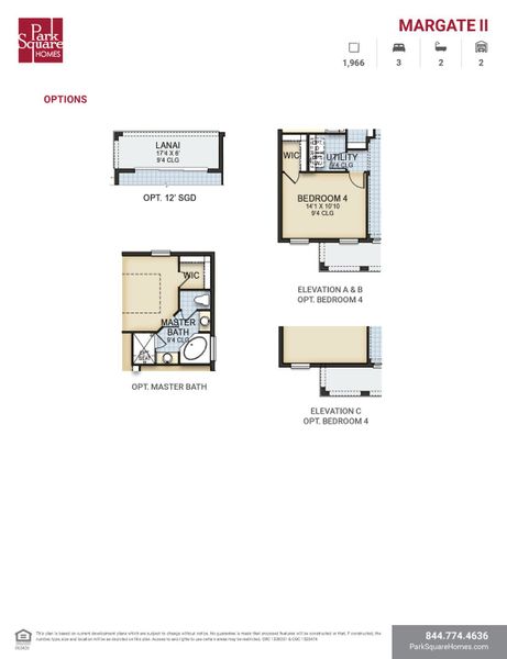 2D floor plan layout for the Margate II by Park Square Residential in The Sanctuary at Seaire, Parrish, FL (Image 4). 2D floor plan layout for the Margate II by Park Square Residential in The Sanctuary at Seaire, Parrish, FL (Image 4).