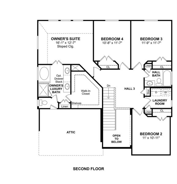 The Captiva II floor plan by K. Hovnanian® Homes. 2nd Floor shown. *Prices, plans, dimensions, features, specifications, materials, and availability of homes or communities are subject to change without notice or obligation.