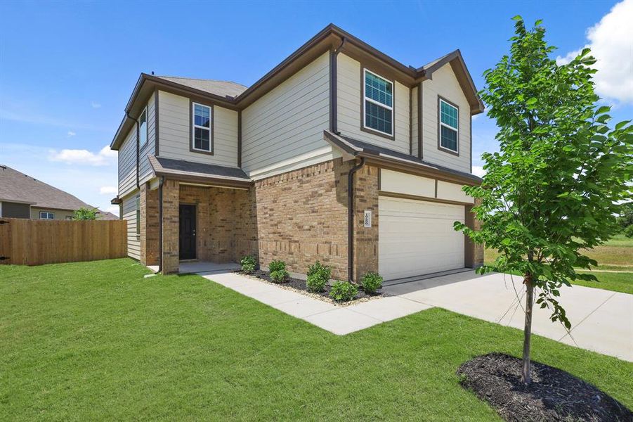 Front exterior of a new home in Deer Creek, Fort Worth, TX, highlighting curb appeal (Image 15). Front exterior of a new home in Deer Creek, Fort Worth, TX, highlighting curb appeal (Image 15).