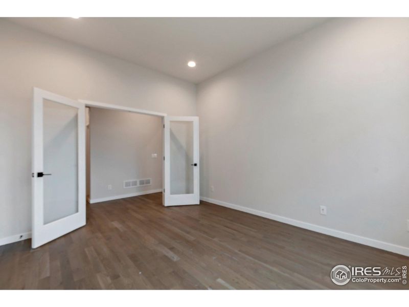 Main Floor Office with Hardwood Floors