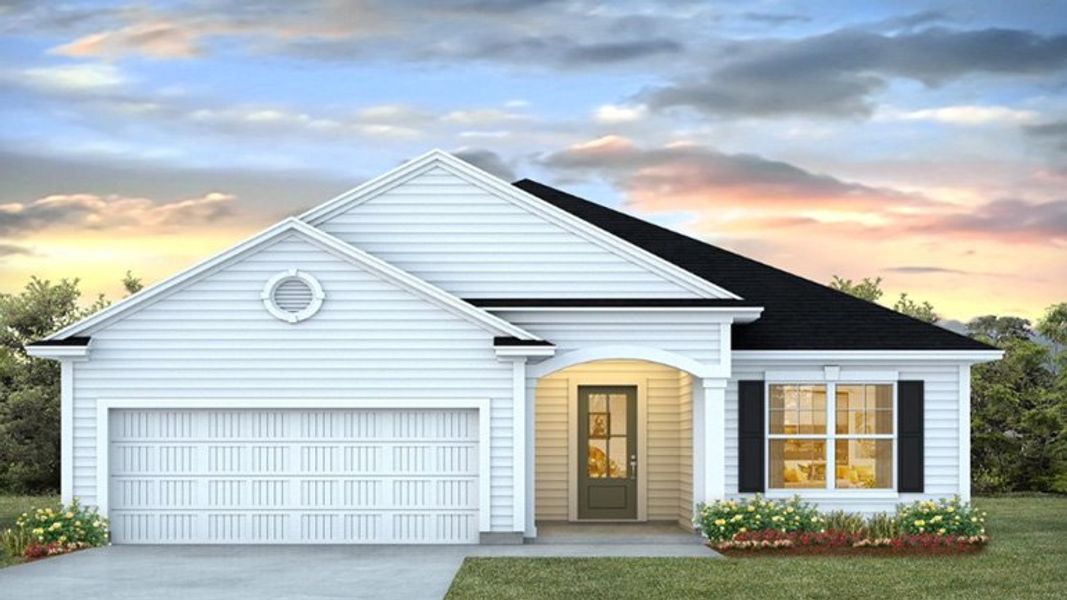 Representative exterior photo of a completed home built from the EATON by D.R. Horton in Coastal Farms, Conway, SC (Image 18). Representative exterior photo of a completed home built from the EATON by D.R. Horton in Coastal Farms, Conway, SC (Image 18).