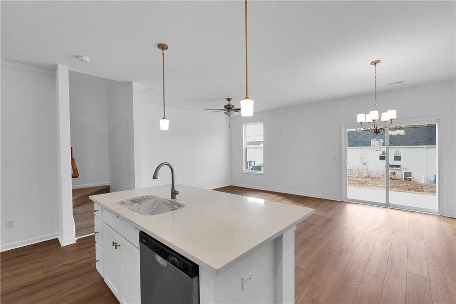 This open concept kitchen and living space provide