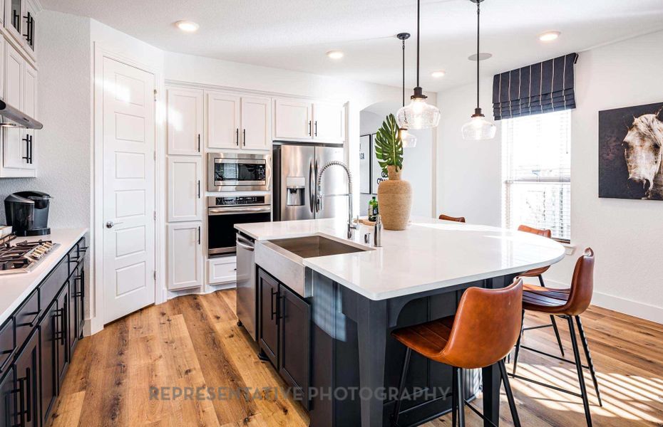 Furnished interior view inside a new home in Pomona: 40ft. lots, Manvel (Image 16).