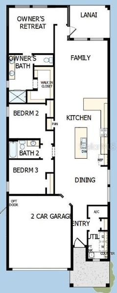 2D floor plan layout of this home in Vistera of Venice – Garden Series, Nokomis, FL (Image 2).