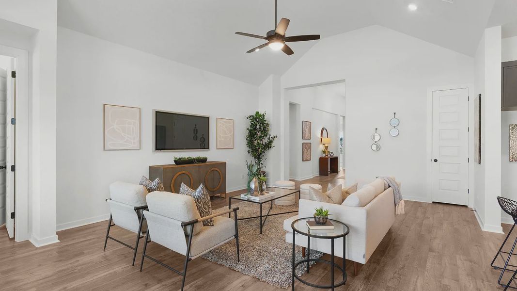 Representative furnished interior of a home built from the Brooks by Chesmar Homes in University Heights, Round Rock (Image 15).