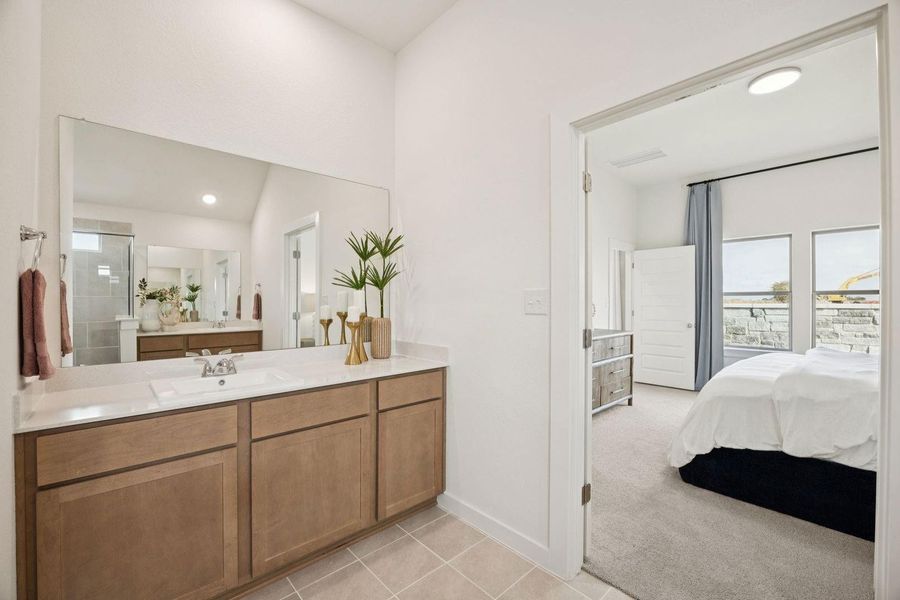 Primary Bathroom in the Diamond home plan by Trophy Signature Homes – REPRESENTATIVE PHOTO