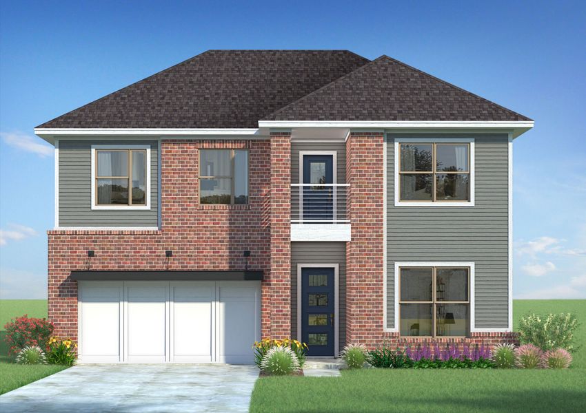 Representative exterior photo of a completed home built from the Tortuga by Mattamy Homes in Bayside, Rowlett, TX (Image 15).