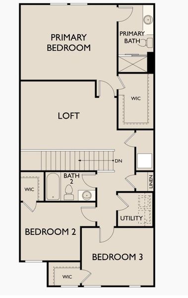 2D floor plan layout for the Echo by Starlight Homes in Kendall Grove, McDonough, GA (Image 5).