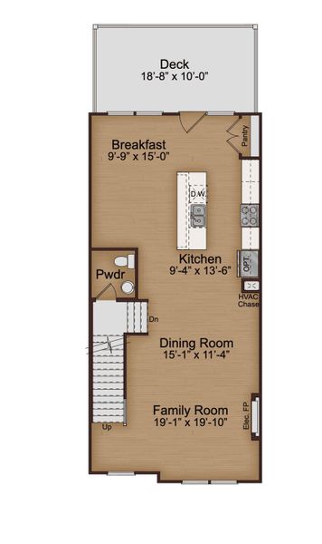 2D floor plan layout of this home in Towns at Enclave, Lawrenceville, GA (Image 4).