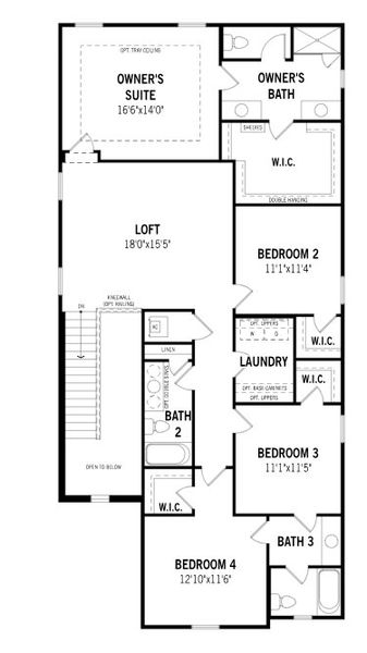 2D floor plan layout for the Lakeshore by Mattamy Homes in Crosswind Ranch, Parrish, FL (Image 3).